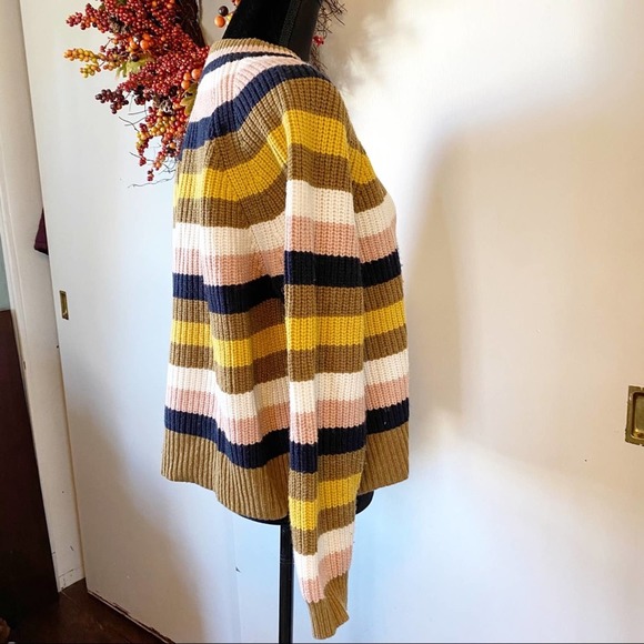 Madewell Striped Tilden Pullover Sweater Medium - Picture 7 of 13